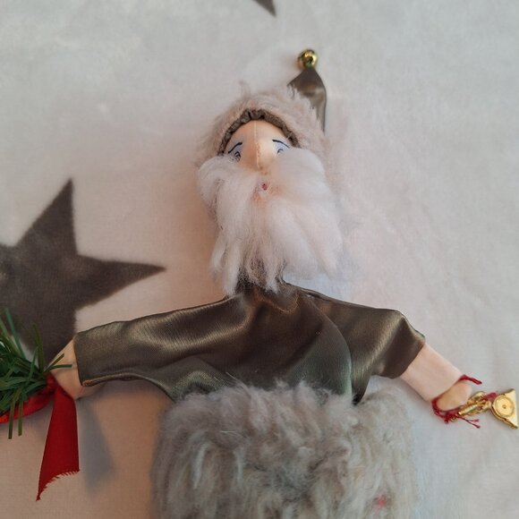 Fire Robin Christmas Cone Puppet Elf Santa Green Velvet Lobster 16" Vermont Made - Picture 3 of 12